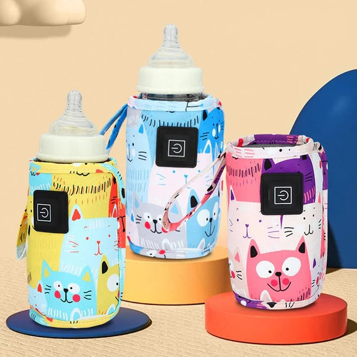 Portable USB Baby Bottle Warmer with 3 Heat Settings for Travel