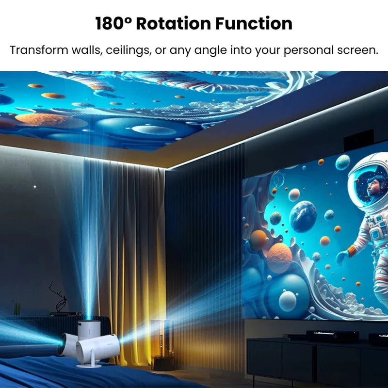 Portable Mini Projector with 130 Inch 4K Display for Home Cinema