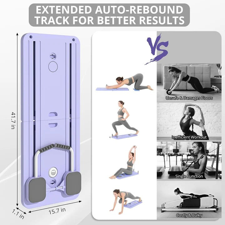 Foldable Pilates Exercise Board with Portable Reformer Design for Home Use