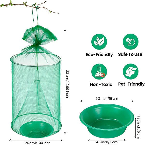Outdoor Fly Trap Catcher with Refillable and Reusable Design