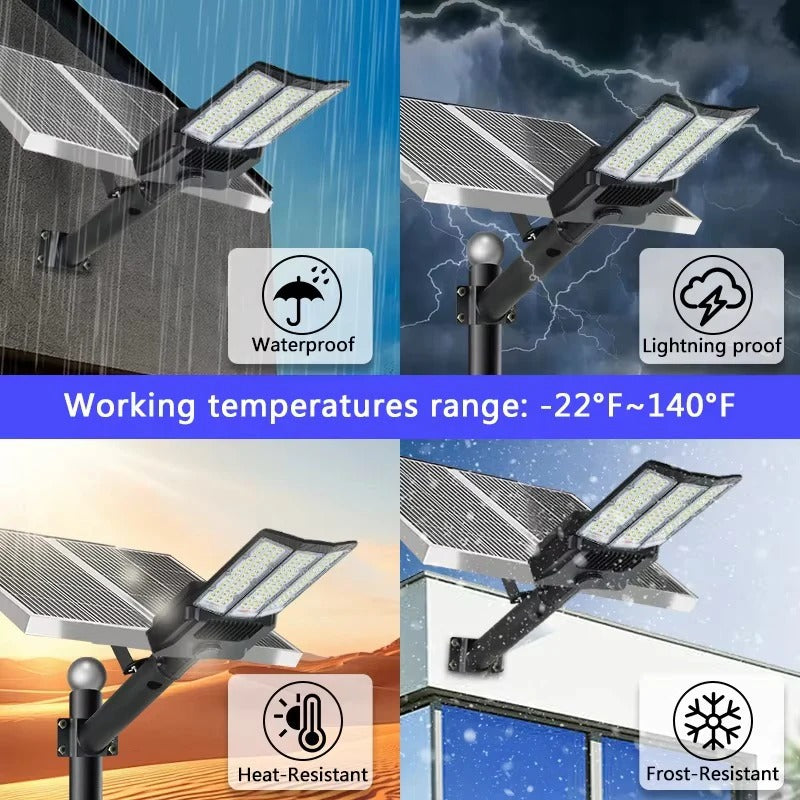 Outdoor Solar Motion Light with Dual Panels for Paths Driveways Yards