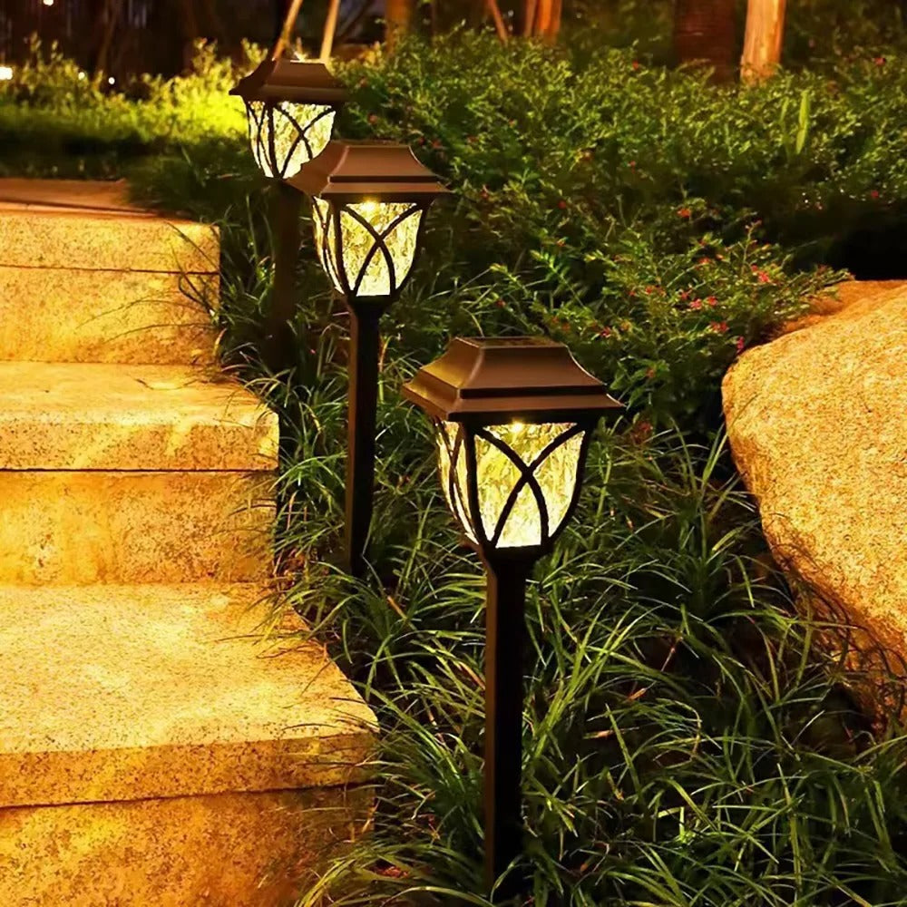 Solar Powered Outdoor Pathway Lights with LED Glow for Garden and Landscape, Set of 2