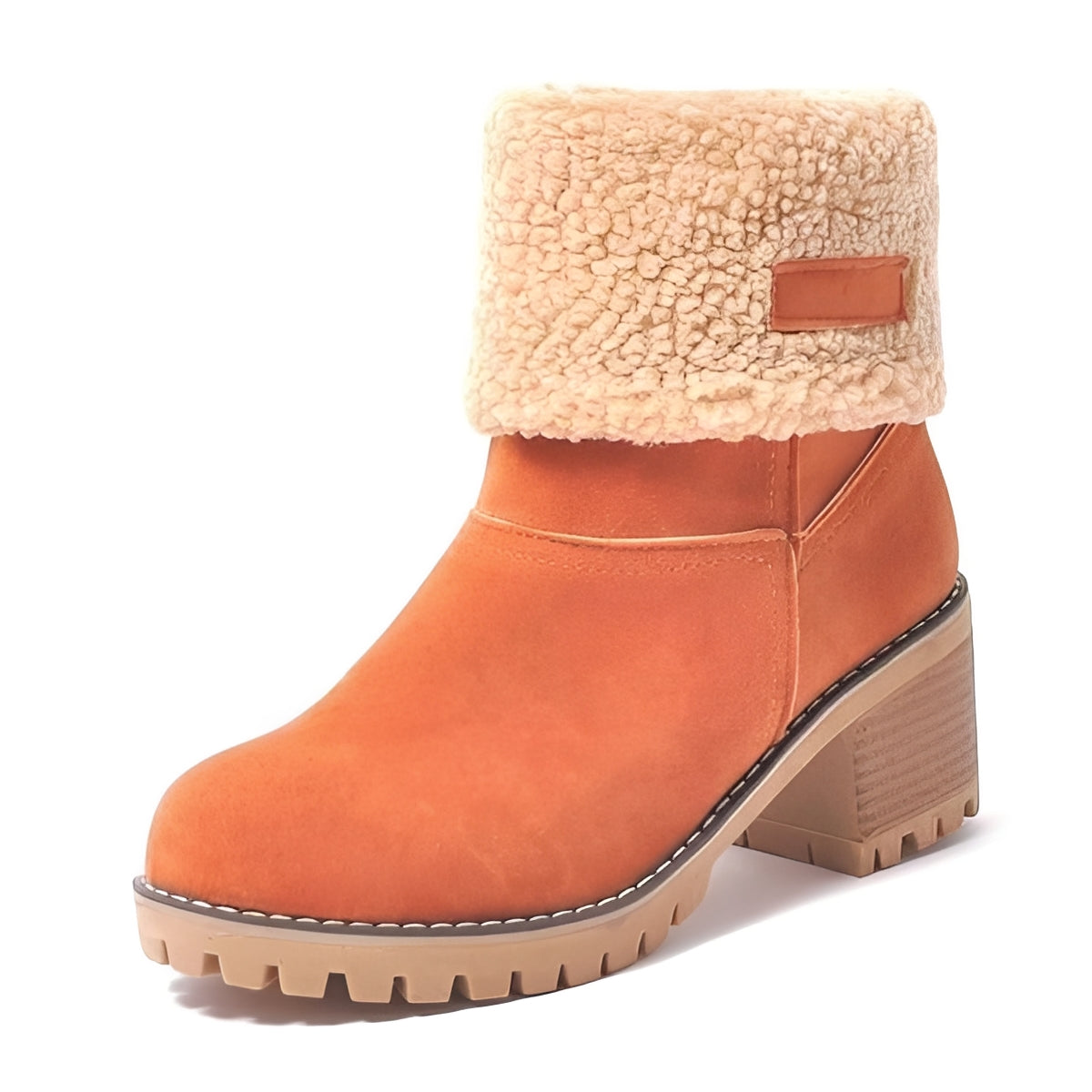 Womens Winter Snow Boots with Block Heel Design