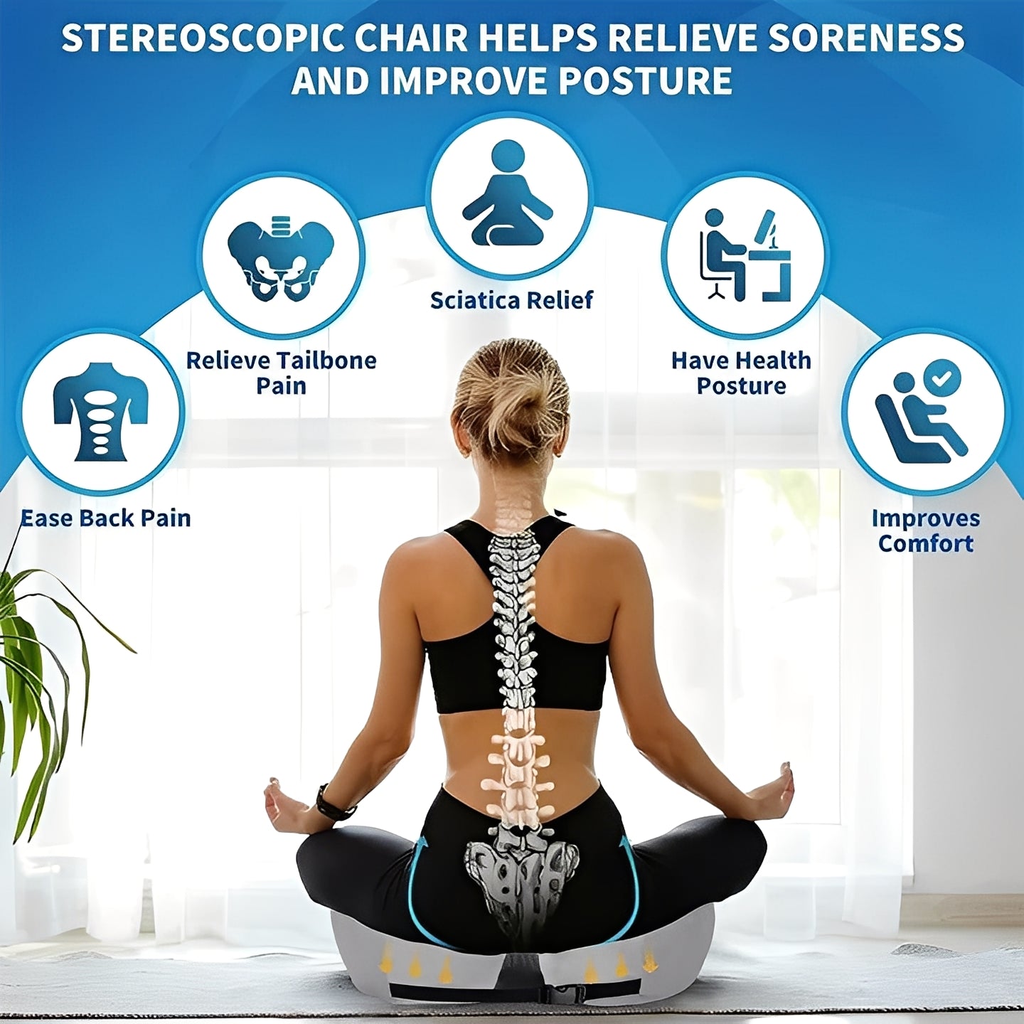 Adjustable Seat Cushion Memory Foam for Sitting Support