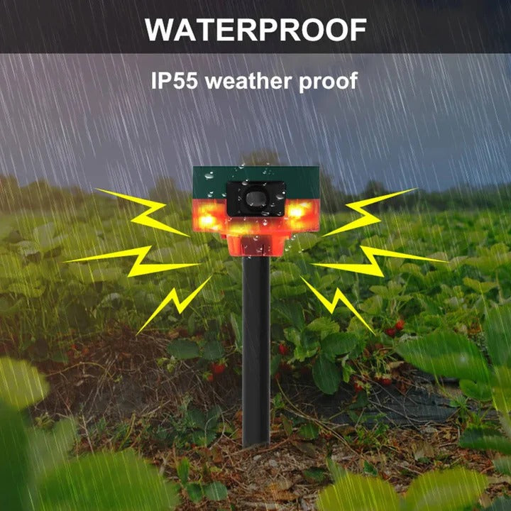 Solar Powered Animal Repeller with 360 Degree Detection Range