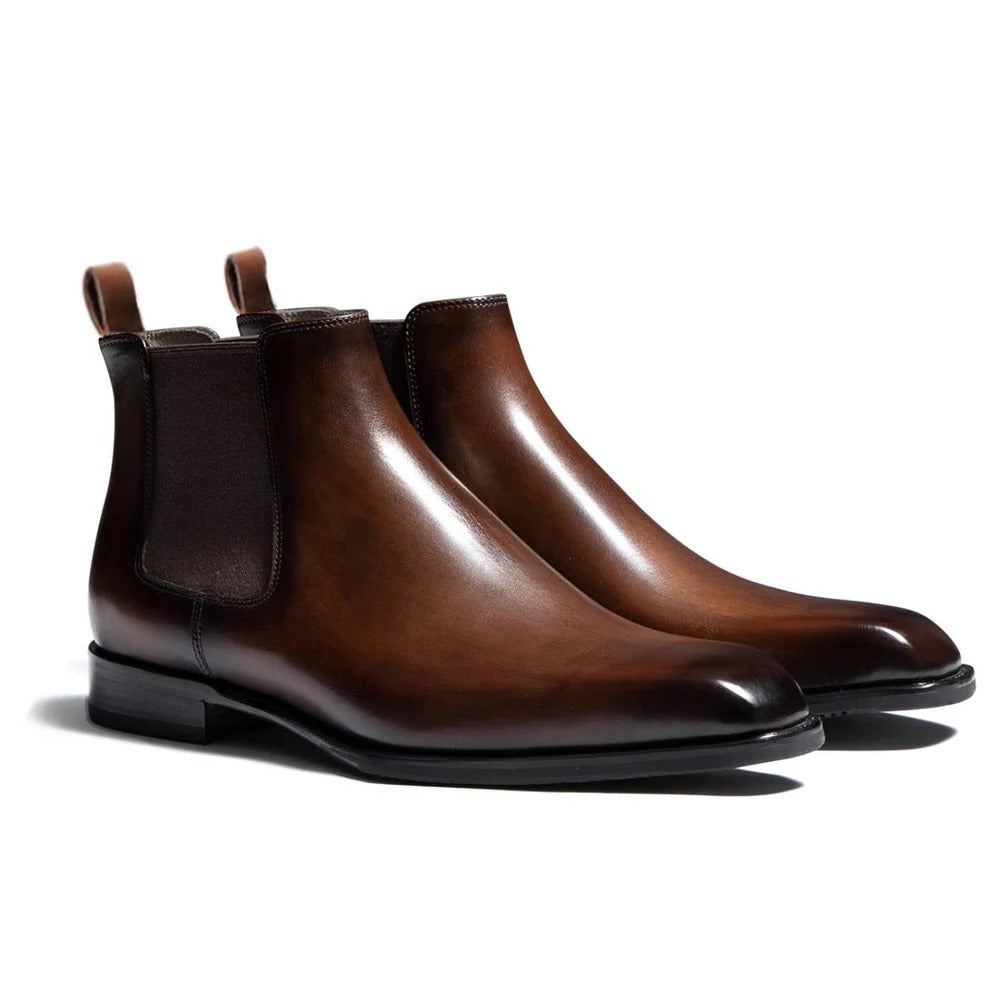 Mens Almond Toe Chelsea Boots with Elastic Sides