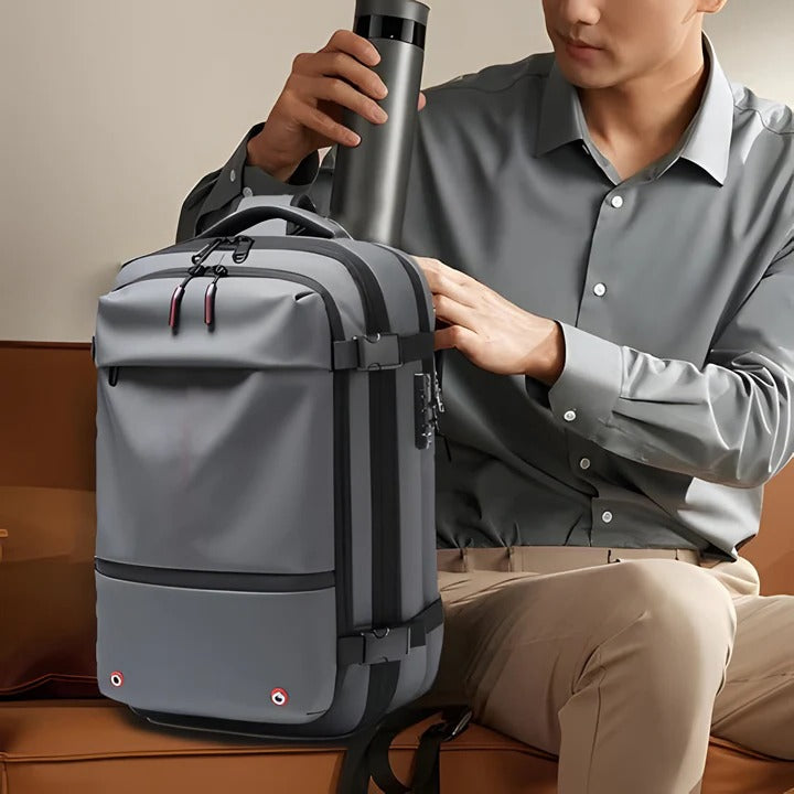 Backpack with Internal Compression System and Structured Design