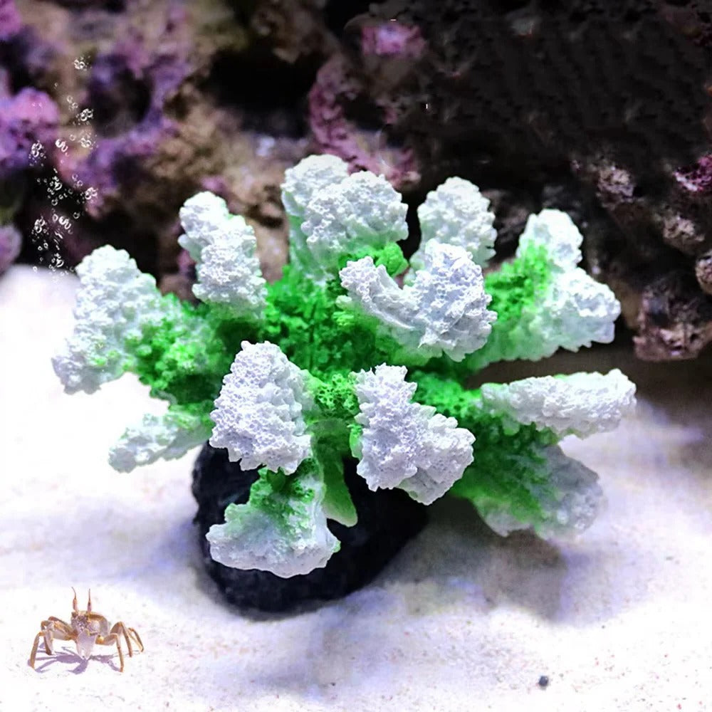 Coral Reef Aquarium Ornament with Resin Craft Design