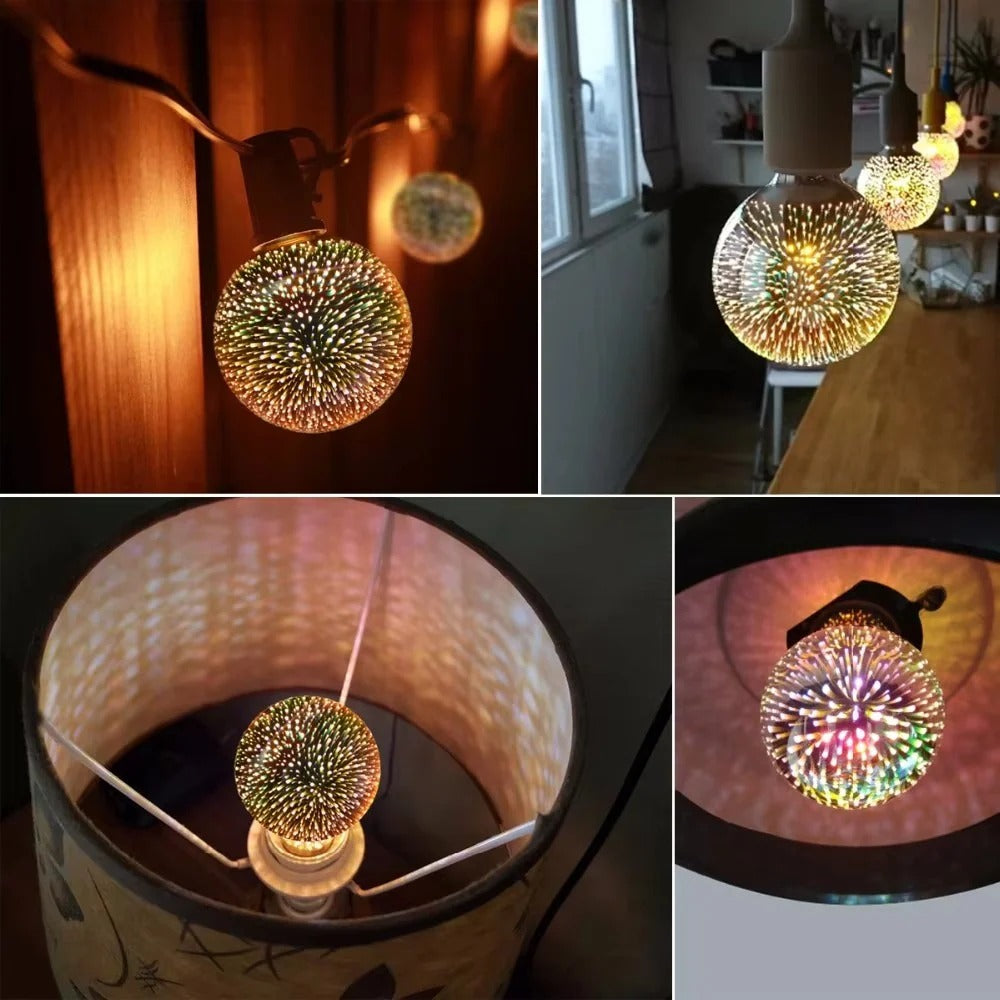 E27 Firework Starburst LED Bulb with Vintage Edison Filament Design for Home Lighting
