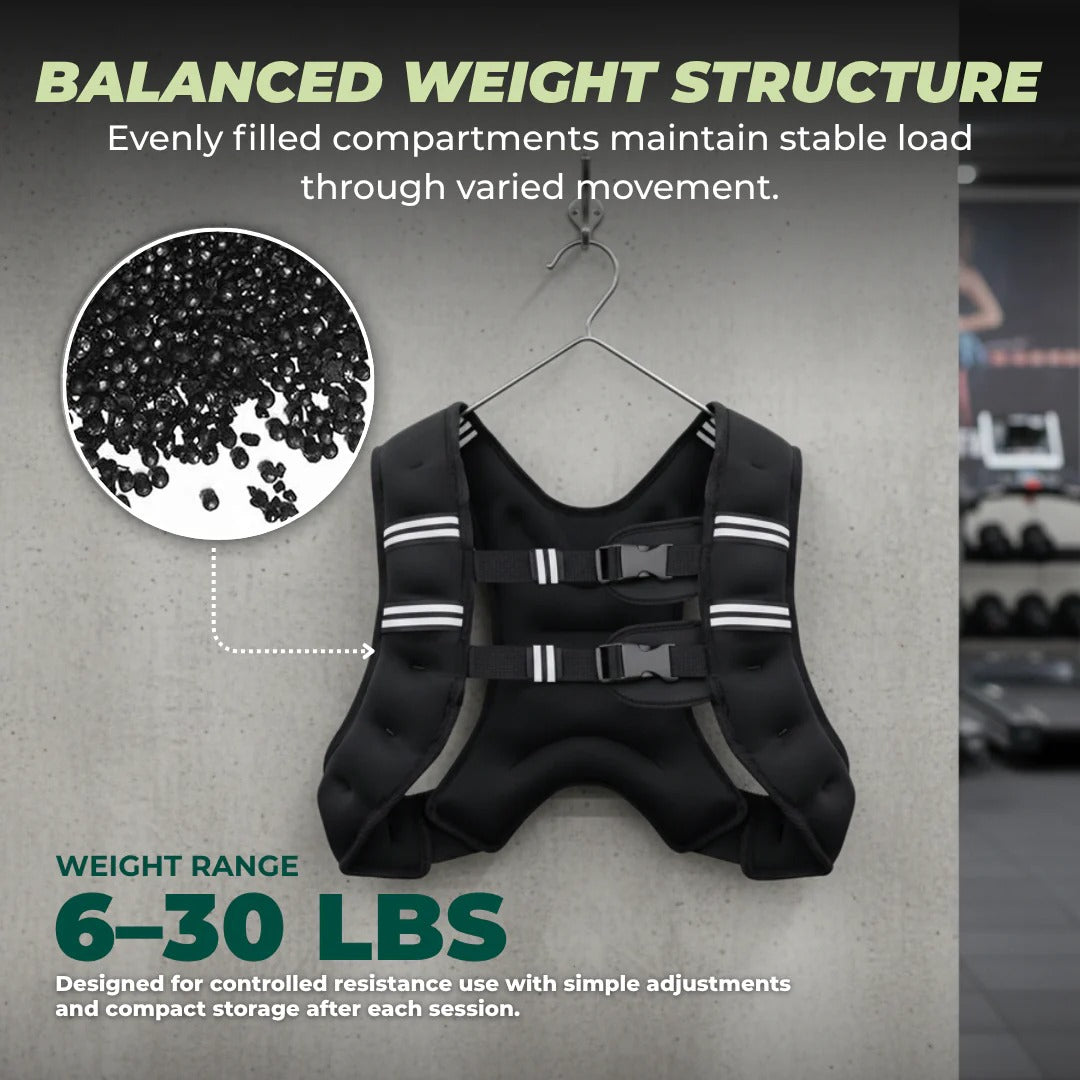 Reflective Adjustable Weight Training Vest for Fitness and Endurance Workouts