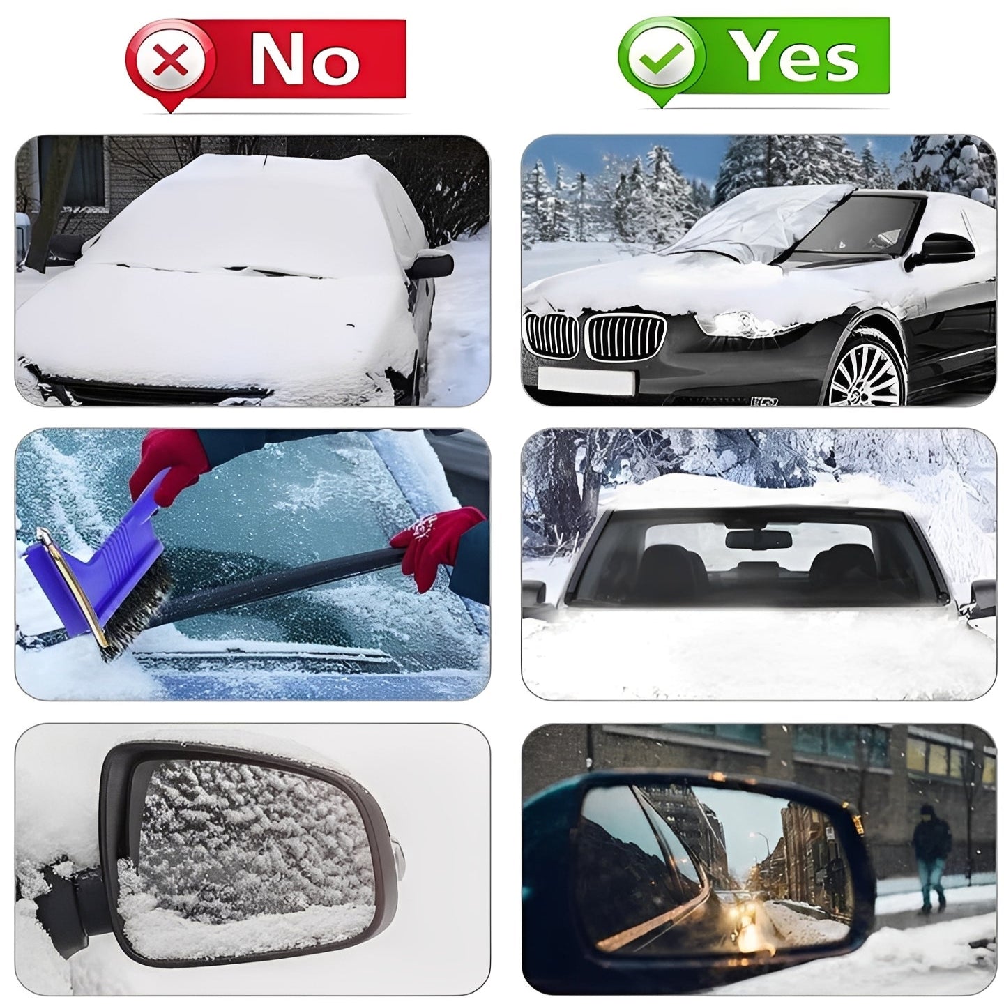 Magnetic Car Windshield Cover with Sun Protection Support