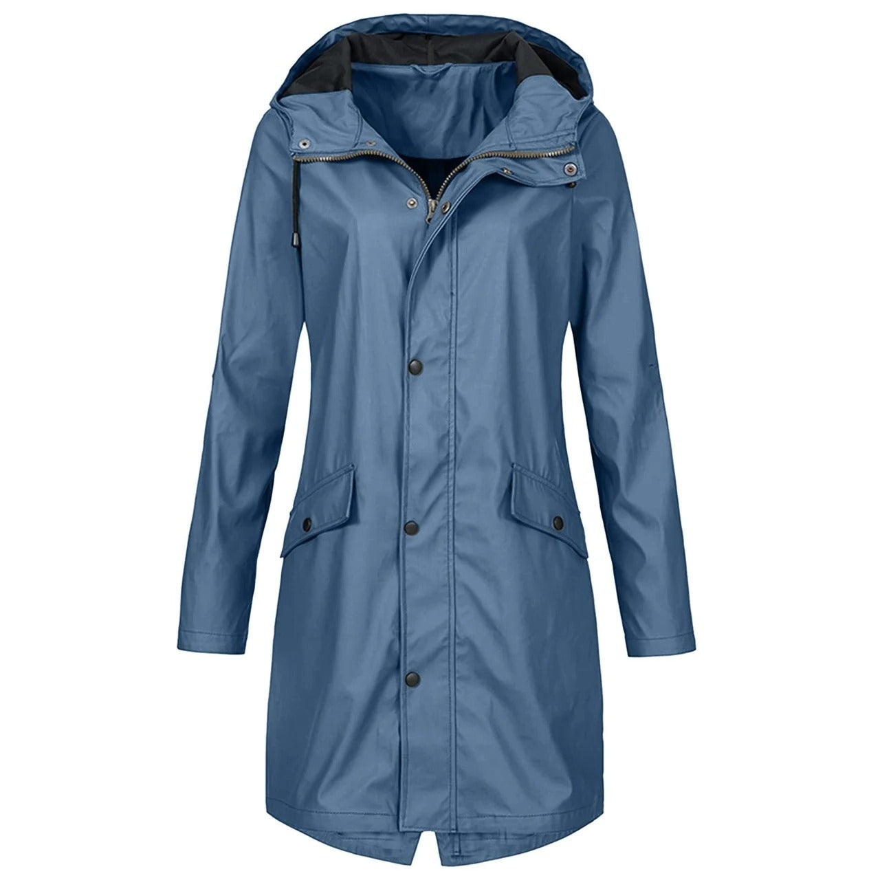 Womens Waterproof Hooded Rain Jacket with Lightweight Construction