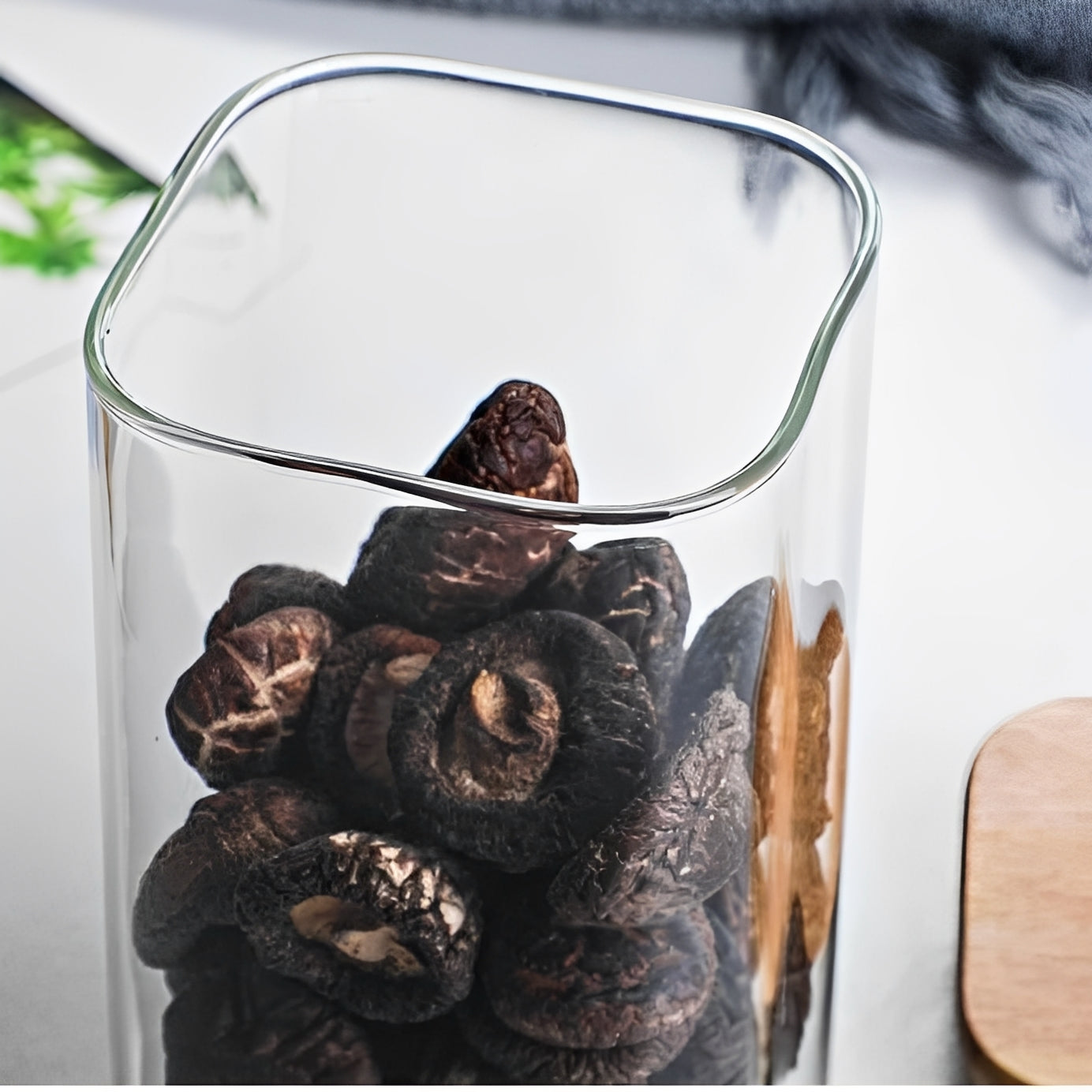 Glass Storage Jar with Bamboo Lid, Minimalist Design