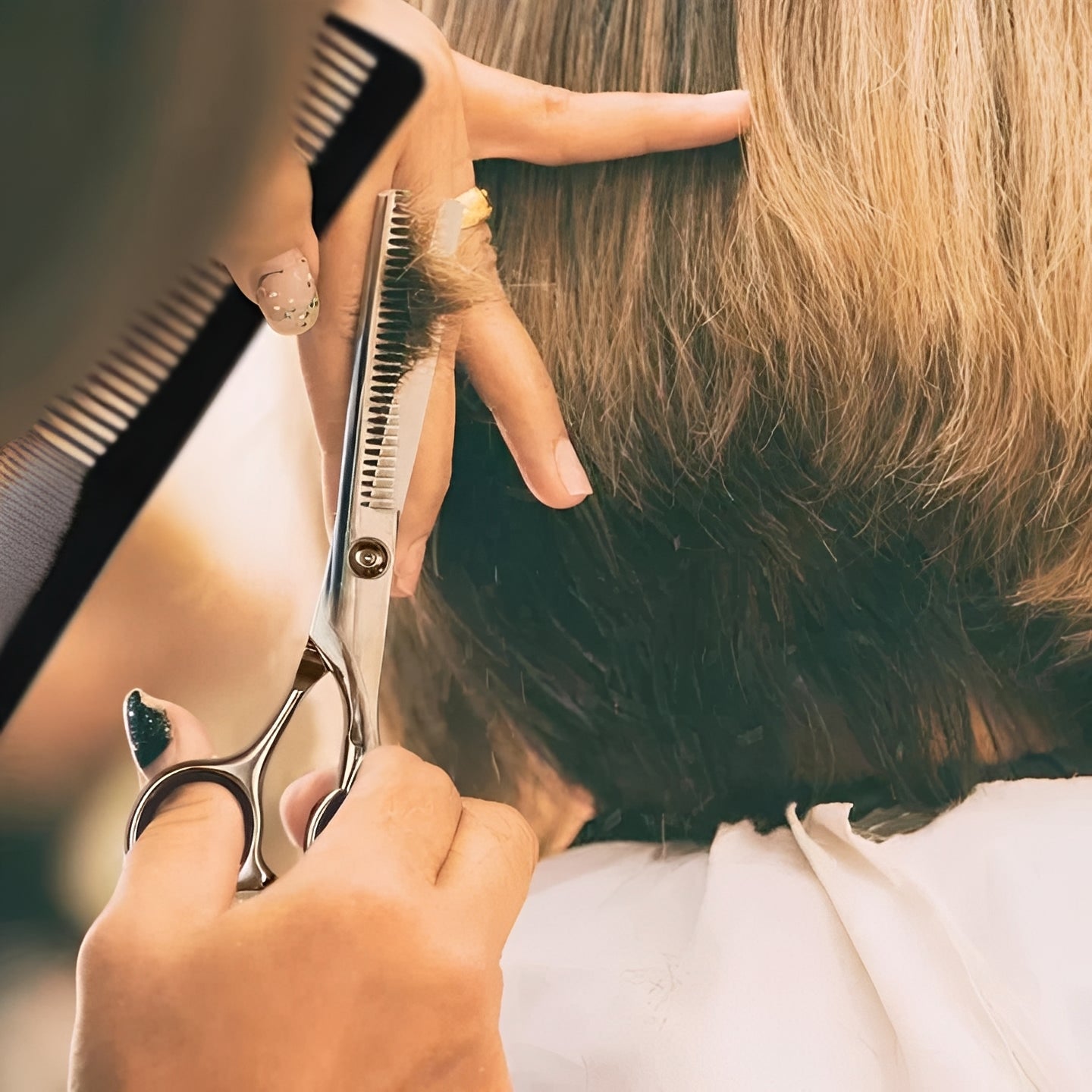 Hair Cutting Scissors and Thinning Shears Set with Combs and Clips