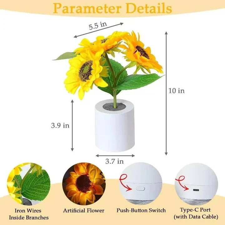 Sunflower Shaped LED Table Lamp with Warm Ambient Glow