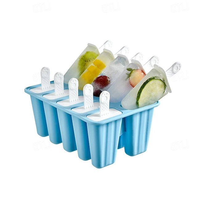 Silicone Freezer Pop Mold Set with Reusable Sticks for Homemade Ice Cream and Juice Bars
