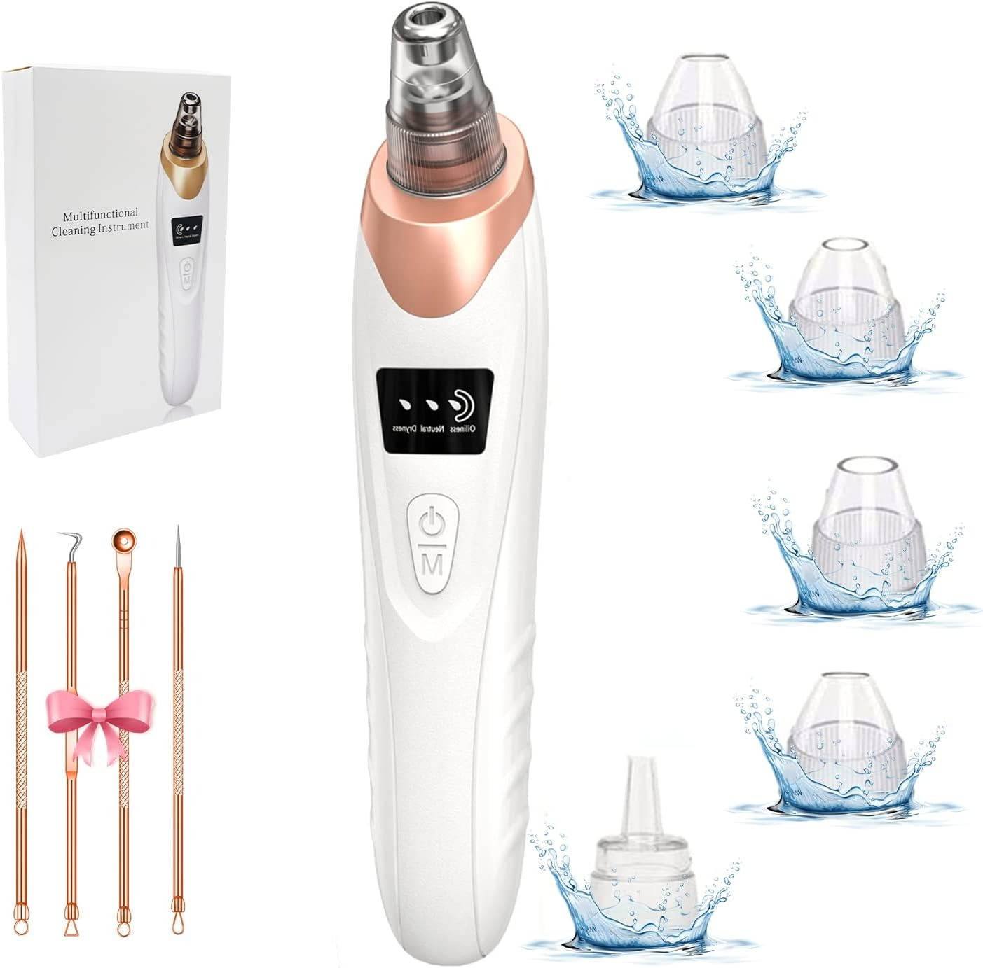 Rechargeable Facial Cleaning Device with Adjustable Suction