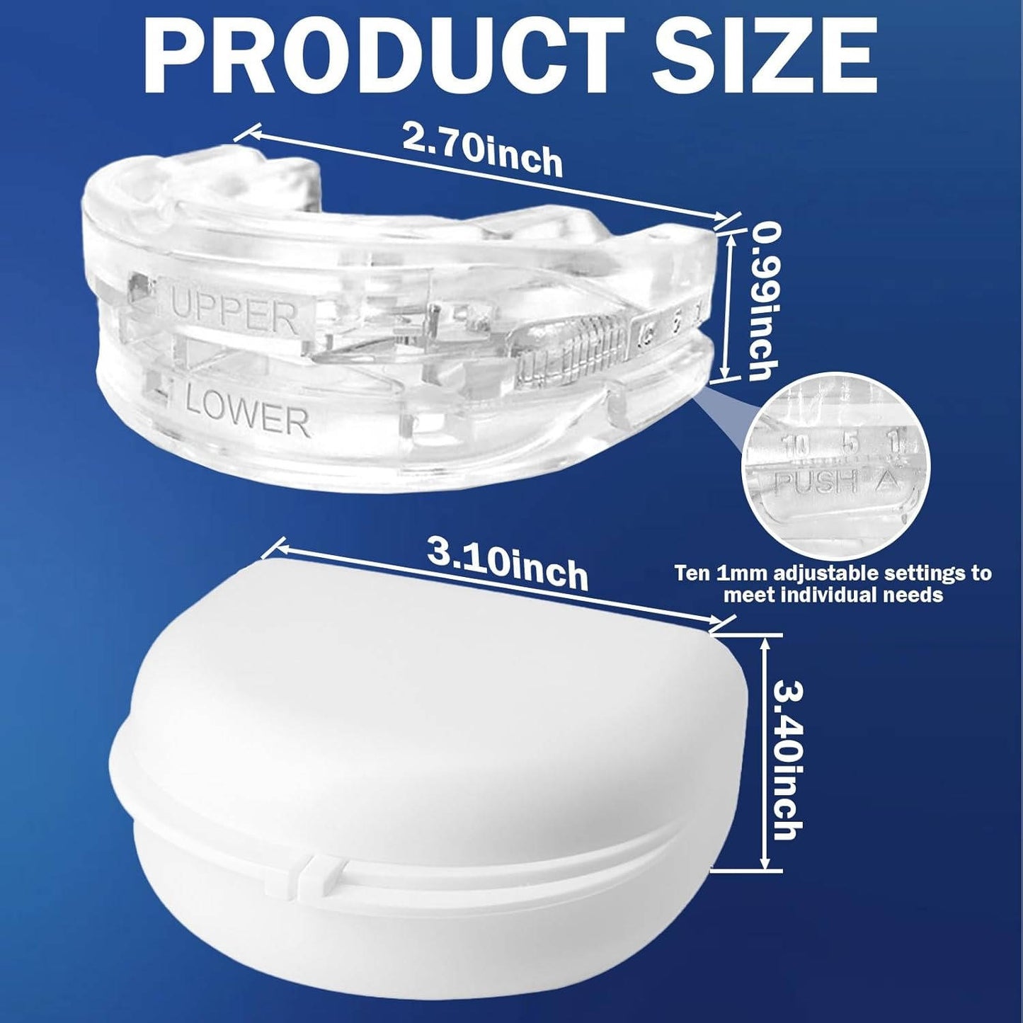 Adjustable Mouth Guard with Dual Tray Fit and Open Front Design
