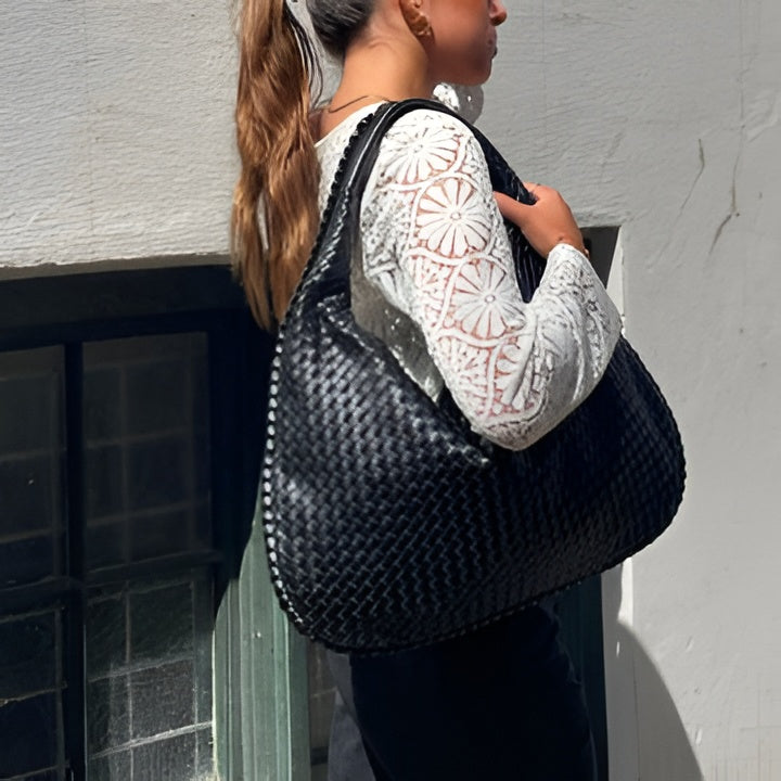 Structured Tote Bag, Textured Everyday Shoulder Bag