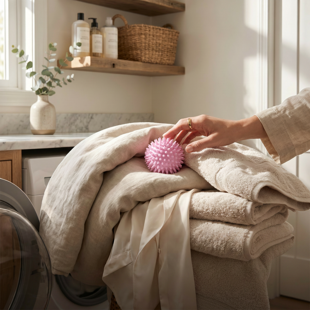 Reusable Dryer Balls with Textured Surface and Detangles Laundry, Set of 5