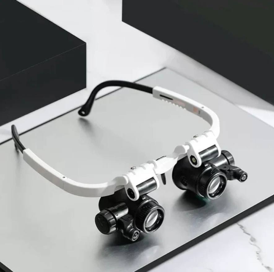 Adjustable LED Magnifying Glass with 8x, 15x and 23x Lenses