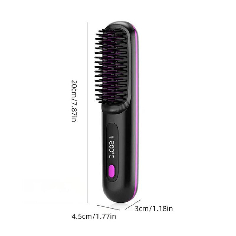 Electric Hair Straightening Brush, Fast and Gentle Styling with Anti-Frizz Ceramic Technology