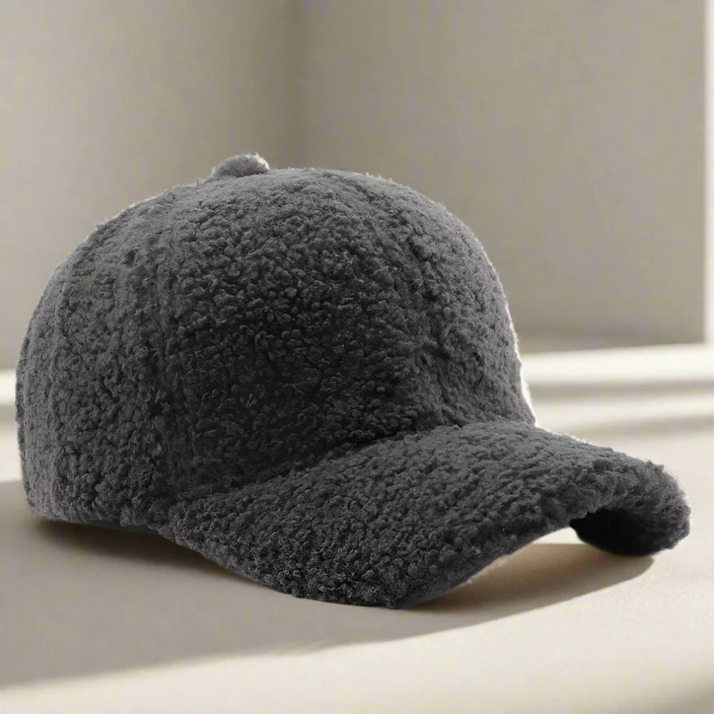 Adjustable Teddy Fabric Cap for Cold Months, Casual Fall and Winter Hat