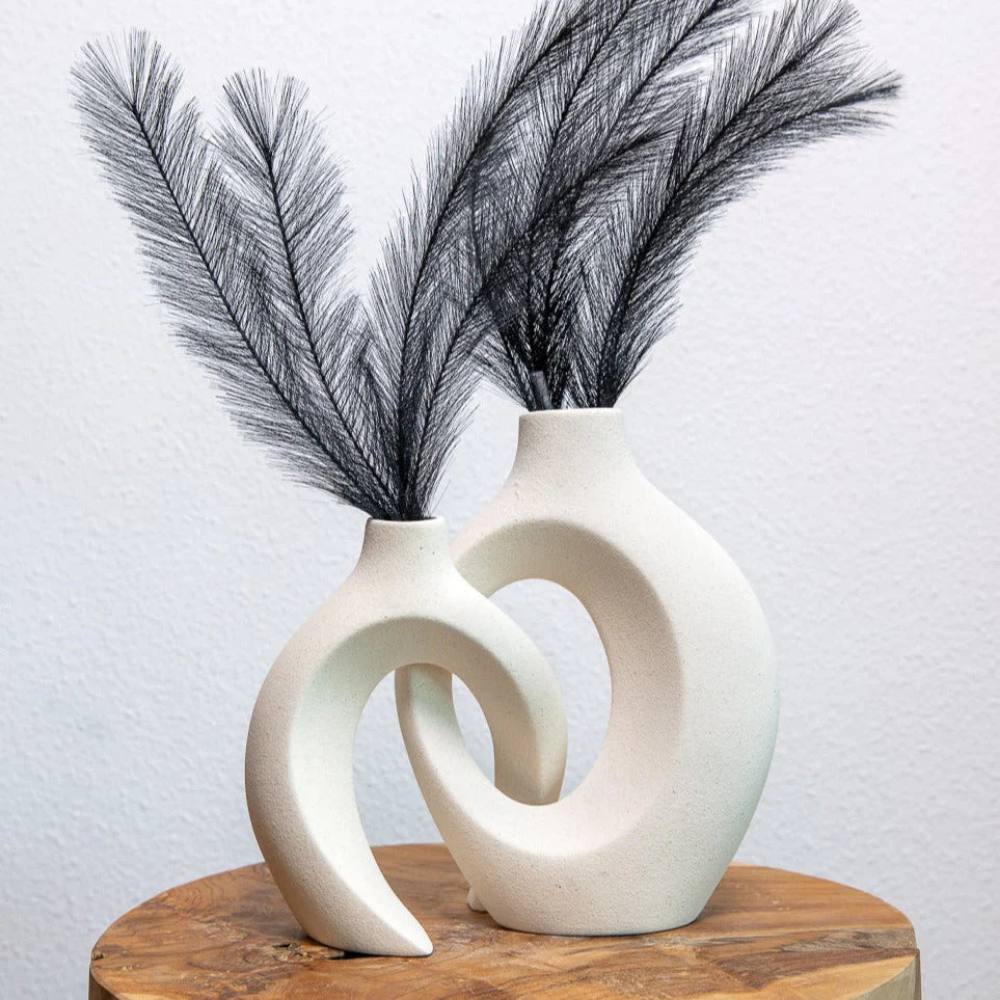 Ceramic Woven Flower Vase, Stylish Vase for Floral Arrangements