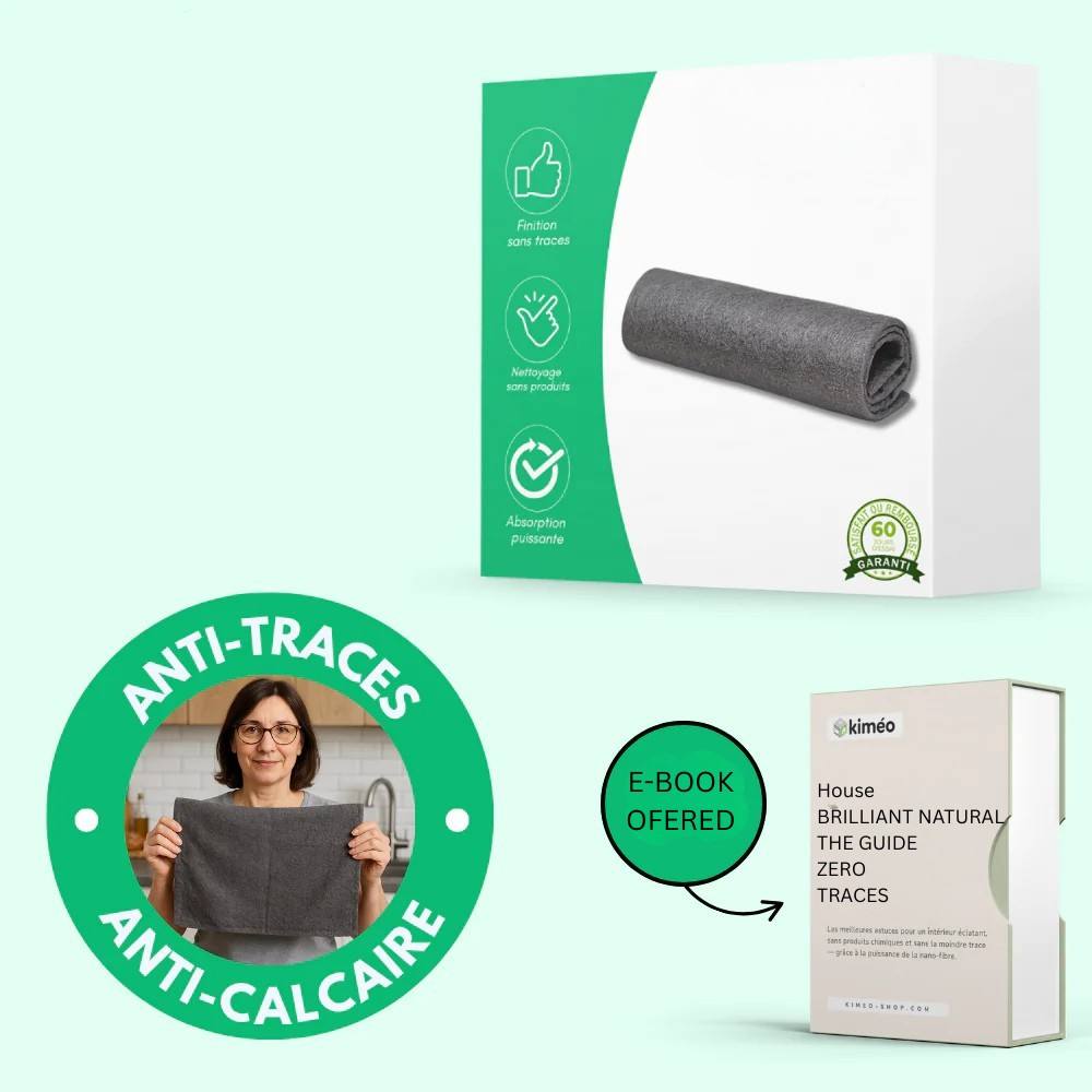 Ultra-absorbent microfiber cloth, Anti-streak and anti-limescale