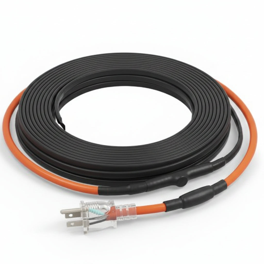 Self-Regulating Pipe Heating Cable with Freeze Prevention Wrap for Water Lines