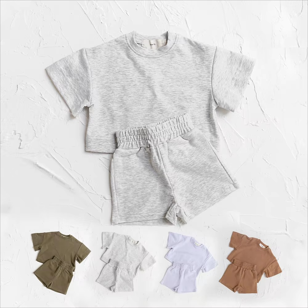 T Shirt and Shorts Set for Summer Play and Everyday Wear for Kids, 2 Piece