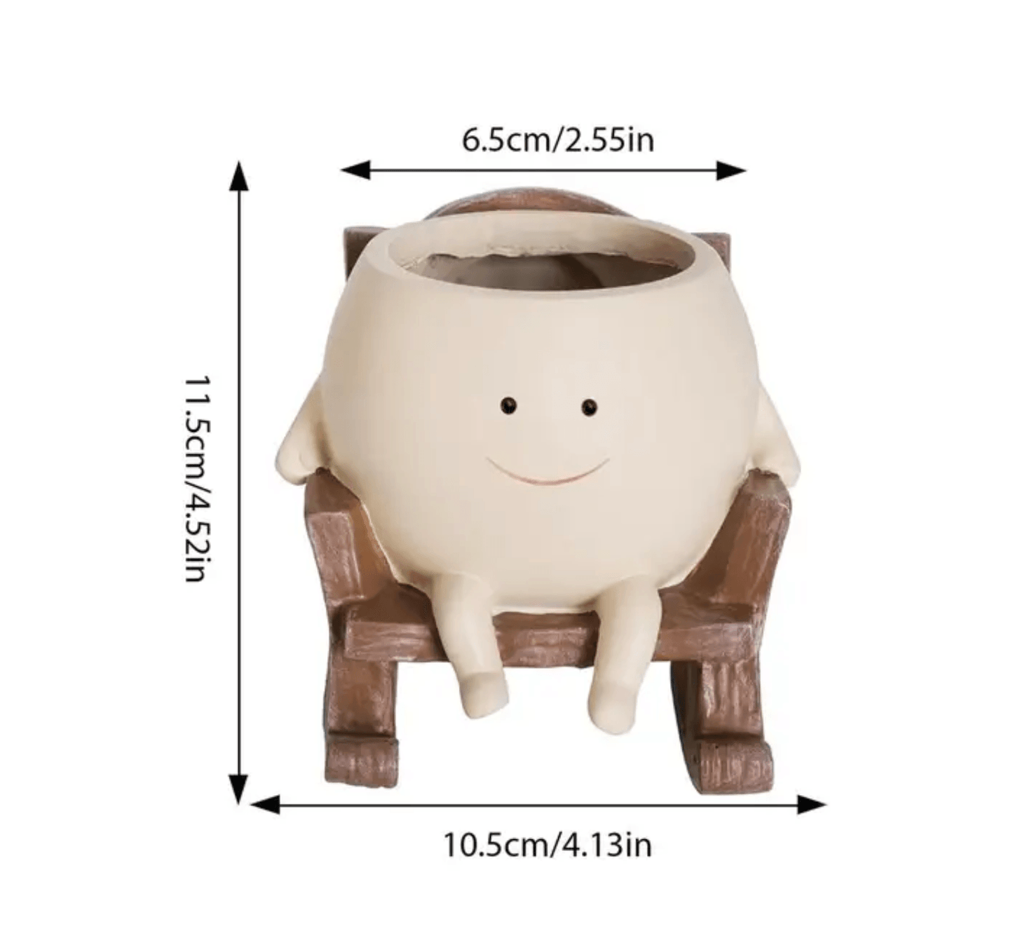 Smiling Face Resin Planter for Small Indoor Plants