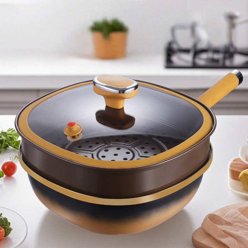 Titanium Coated Non-Stick Frying Pan for Oil-Free Cooking