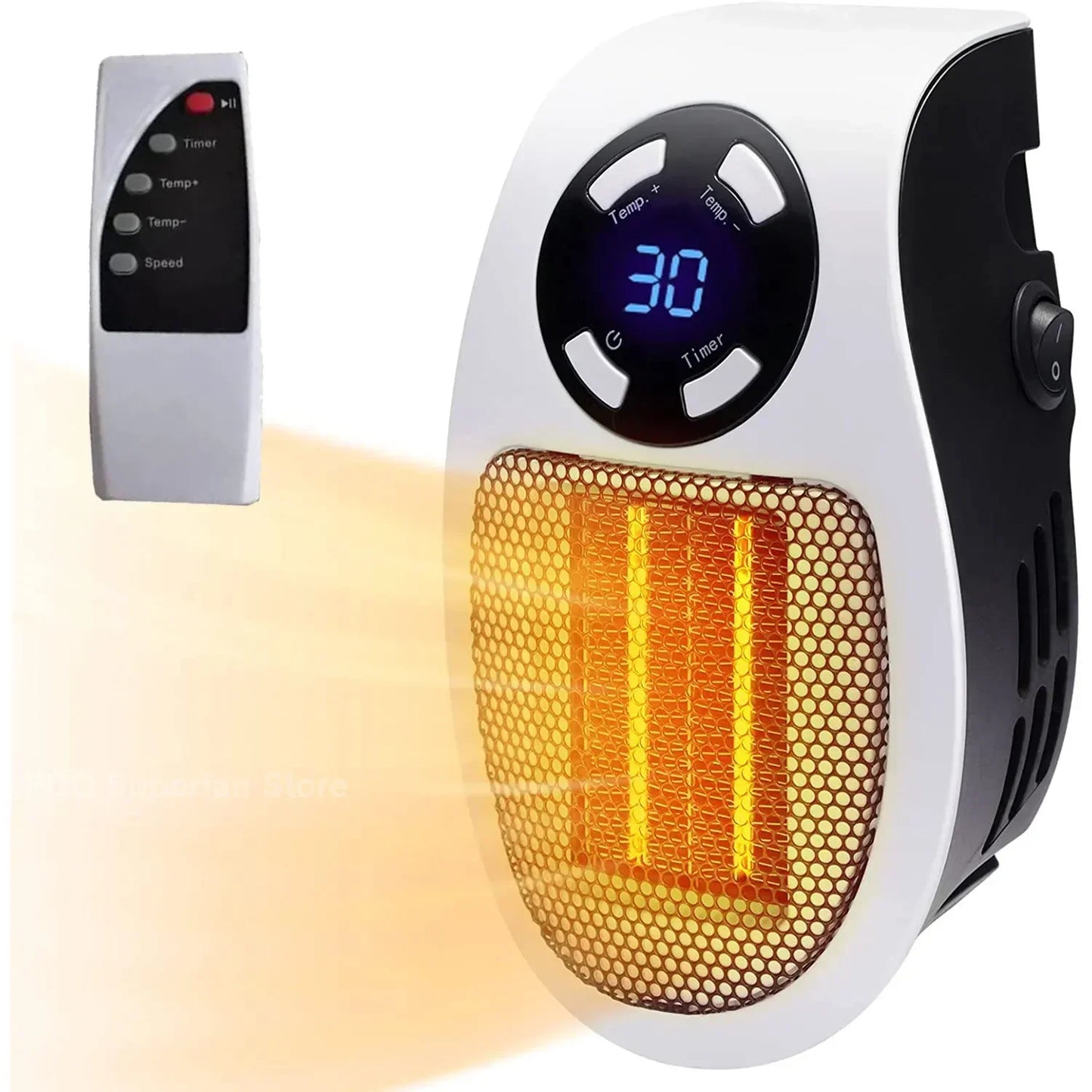 Compact Space Heater with Tip Over Protection and Overheat Shutoff