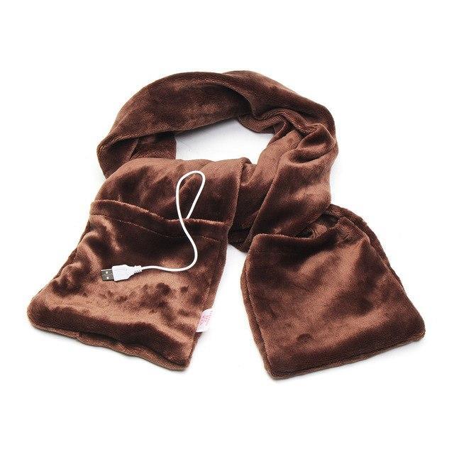 Electric Heated Scarf with Composite Heating Wire and Knit Wool for Winter