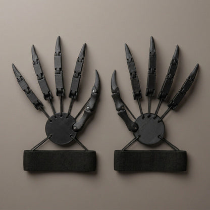 Articulated Claw Finger Extensions Costume Accessory in Black or Bone
