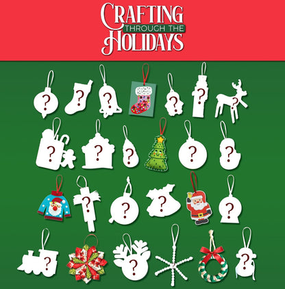 Christmas Countdown Craft Set of 25 Bags with Diamond Art, Paint by Number and Ornament Projects for All Ages