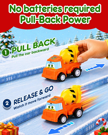 Countdown Gift Box with 24 Colorful Pull Back Cars and a Fold Out Play Map for Ages 3 and Over