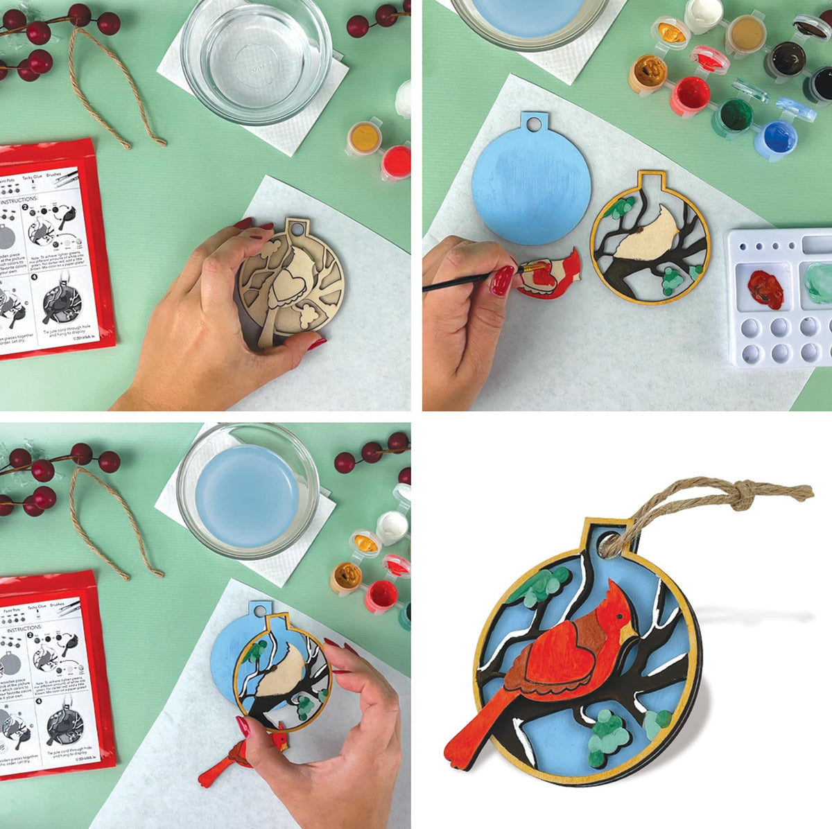 Christmas Countdown Craft Set of 25 Bags with Diamond Art, Paint by Number and Ornament Projects for All Ages