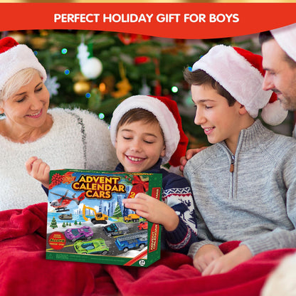Countdown Gift Box with 24 Alloy Toy Vehicles and a Fold Out Map for Children Aged 3 and Over