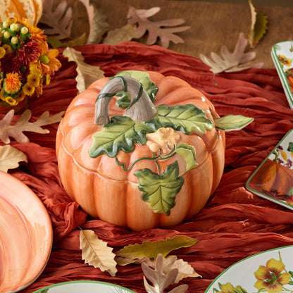 Harvest Soup Bowls with Pumpkin Lids and 24 Ounce Capacity Set of 2 for Cozy Meals
