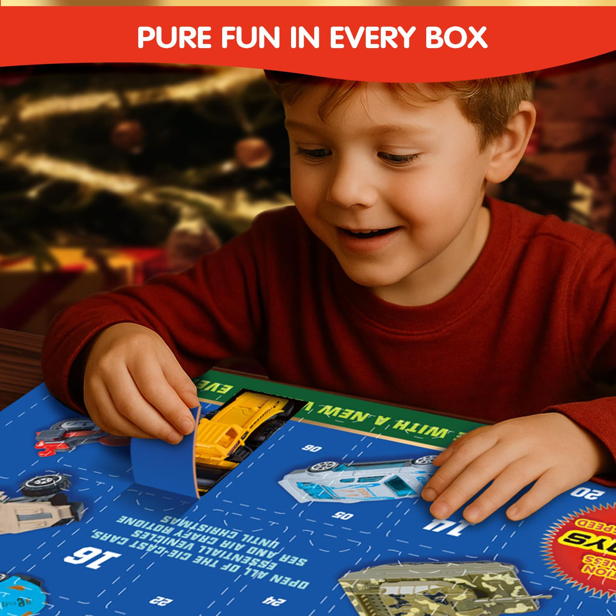 Countdown Gift Box with 24 Alloy Toy Vehicles and a Fold Out Map for Children Aged 3 and Over