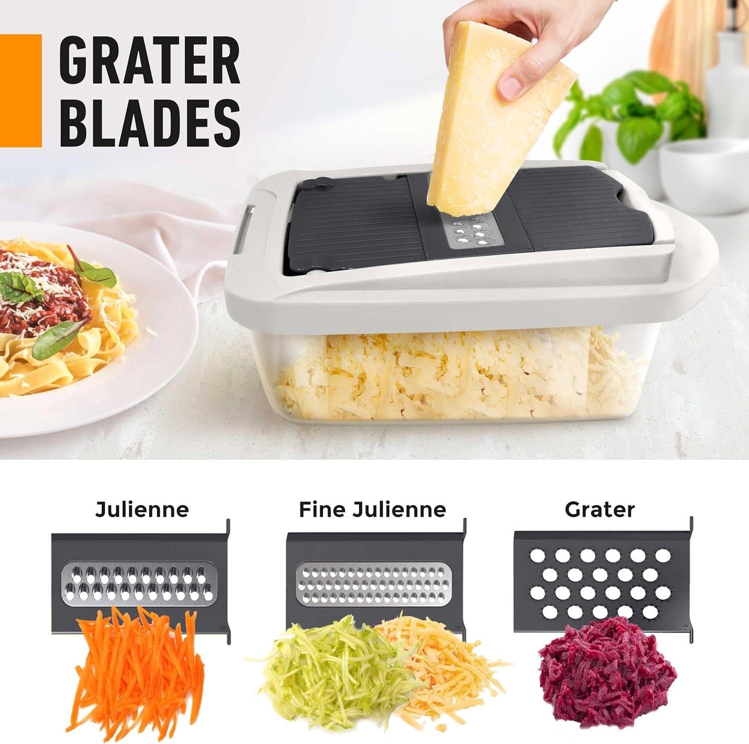10-in-1 Vegetable Slicer with 8 Blades – Faster Cutting, Chopping, and Grating!-Grey-Nora Luxe