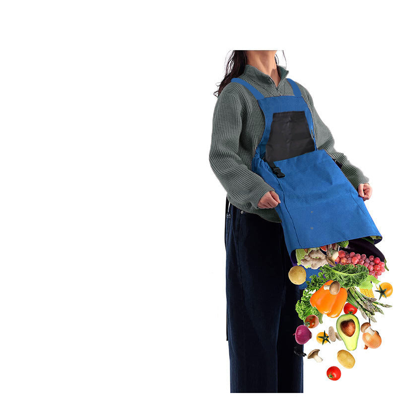 Garden Apron with Oxford Fabric and Cross Back Straps, Adjustable Waist