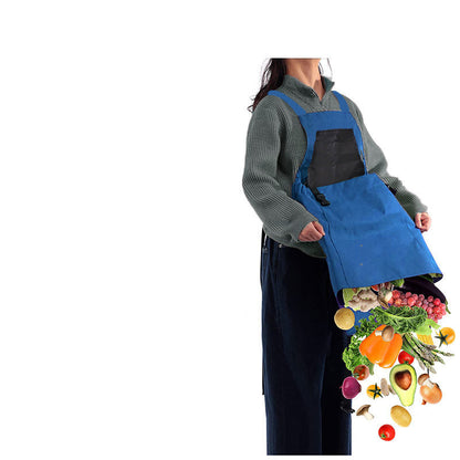 Garden Apron with Oxford Fabric and Cross Back Straps, Adjustable Waist