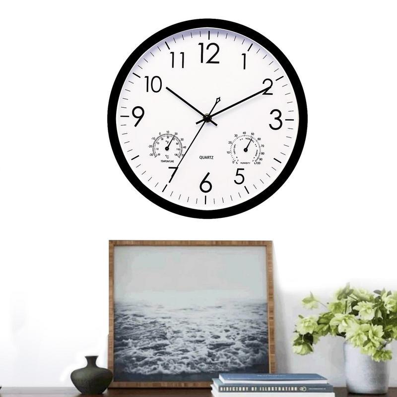 Outdoor Garden Clock with Temperature and Humidity Display, 11.81in