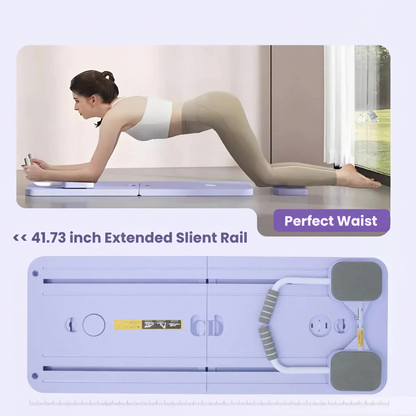 Portable Folding Balance Board with Resistance Bands for Home Pilates Training