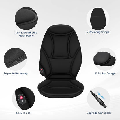 Vibrating Massage Cushion with Dual Zone Heat and 5 Motors for Home Office Car