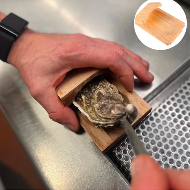 Wood Oyster Shucking Clamp for Quick and Secure Oyster Opening