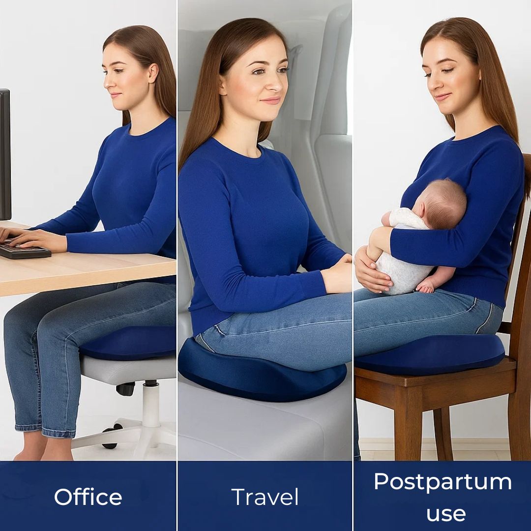 Memory Foam Donut Shape Seat Cushion with Center Opening and Washable Cover for Office, Travel, Home